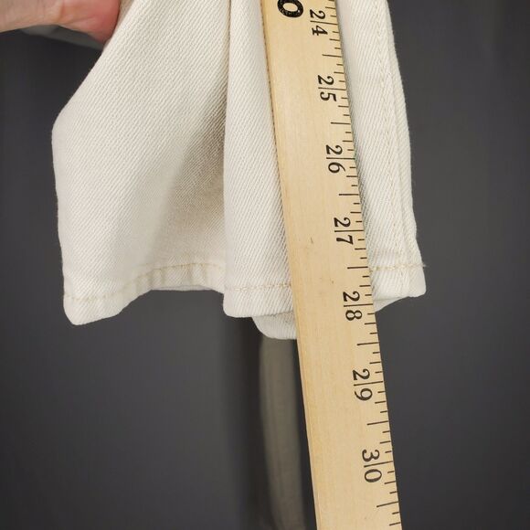 Old Navy High Rise OG Straight Jeans Women Plus 24 Ecru Cream Pocket Zip Denim - Picture 7 of 9